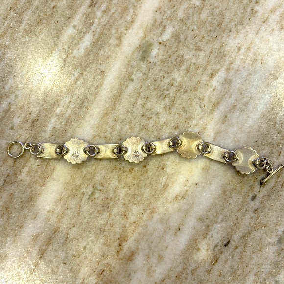 Beautiful Silver & Turquoise Made in Mexico Sterling Silver Bracelet - Picture 4 of 4